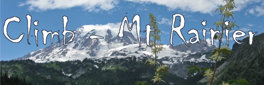 Graphic header with image for Climbing Mt Rainier