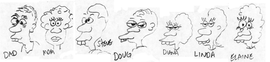 Steve's cartoon pictures of the Duncan Family