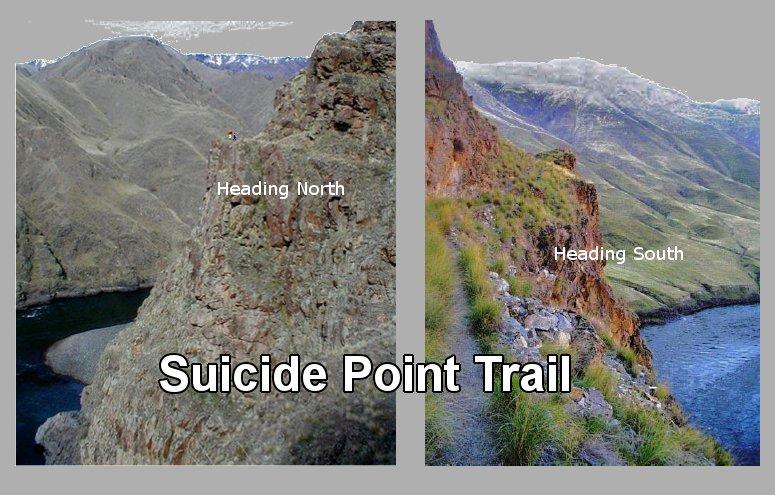  Two images of the Suicide Point Trail