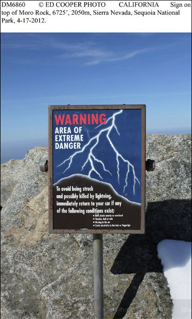 Ed Cooper's facebook post of photo of Moro Rock Sign