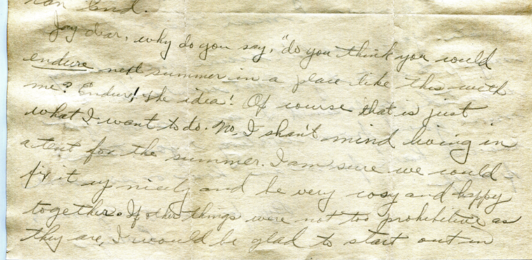 Talks about tents in July 21, 1931 letter