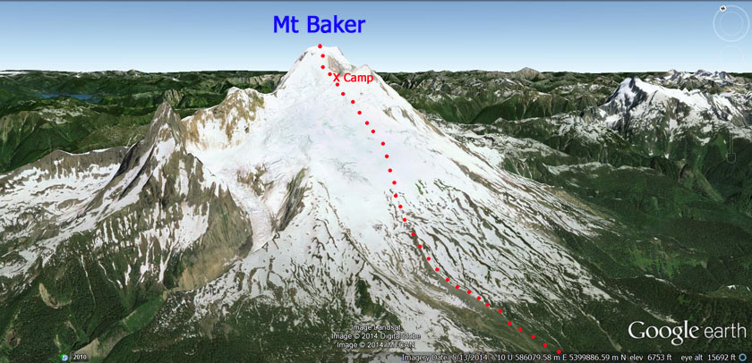 Mt Baker climbing route