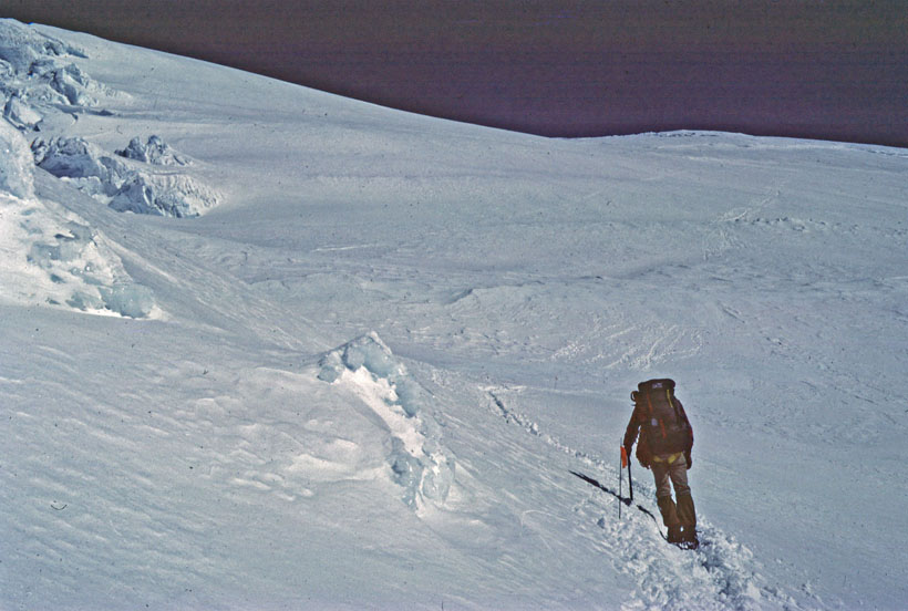 Kim nearing summit Mt Rainier