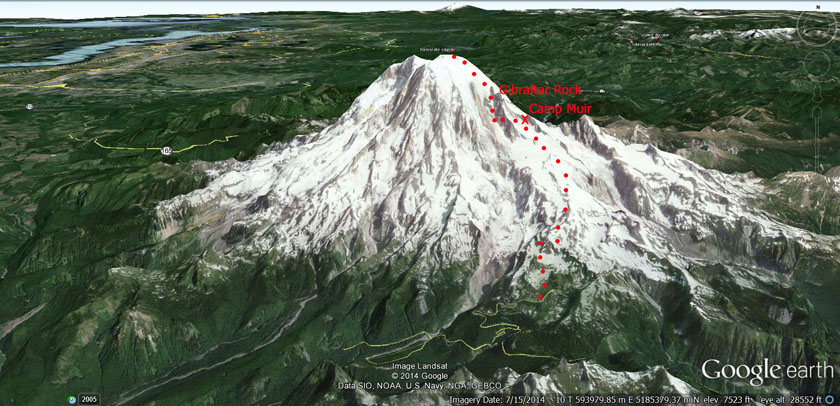 Gib route Climbing Mt Rainier