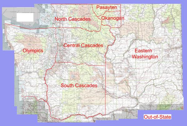Washington Mountain Regions Map
