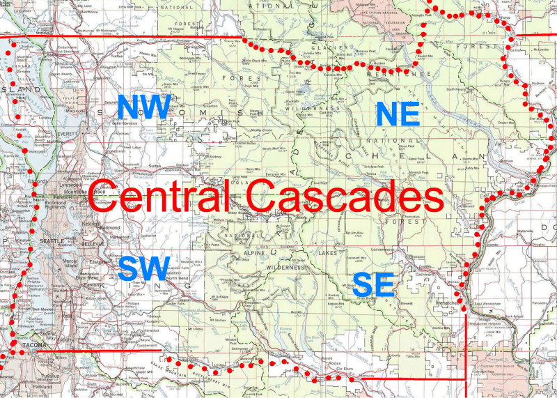 Central Cascades Region Map